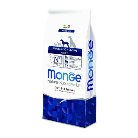 Չոր կեր շների համար «Monge Medium Adult» 1կգ