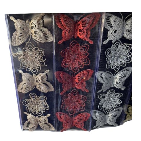 Ամանորյա զարդարանք աստղիկներ և  թիթեռնիկներ