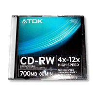 CD-RW TDK, 80 րոպե, 52x700մբ, տուփով