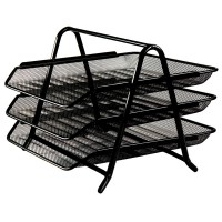 Tray for papers horizontal metal three-story