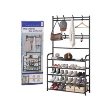 Multi-functional shoe and hat rack