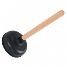 Plunger with wooden handle