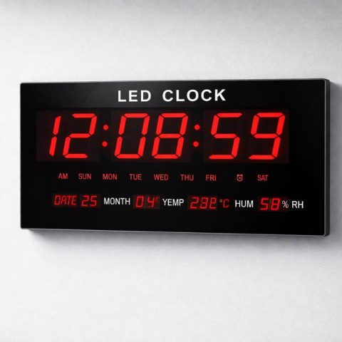 Ժամացույց պատի թվային լուսադիոդային